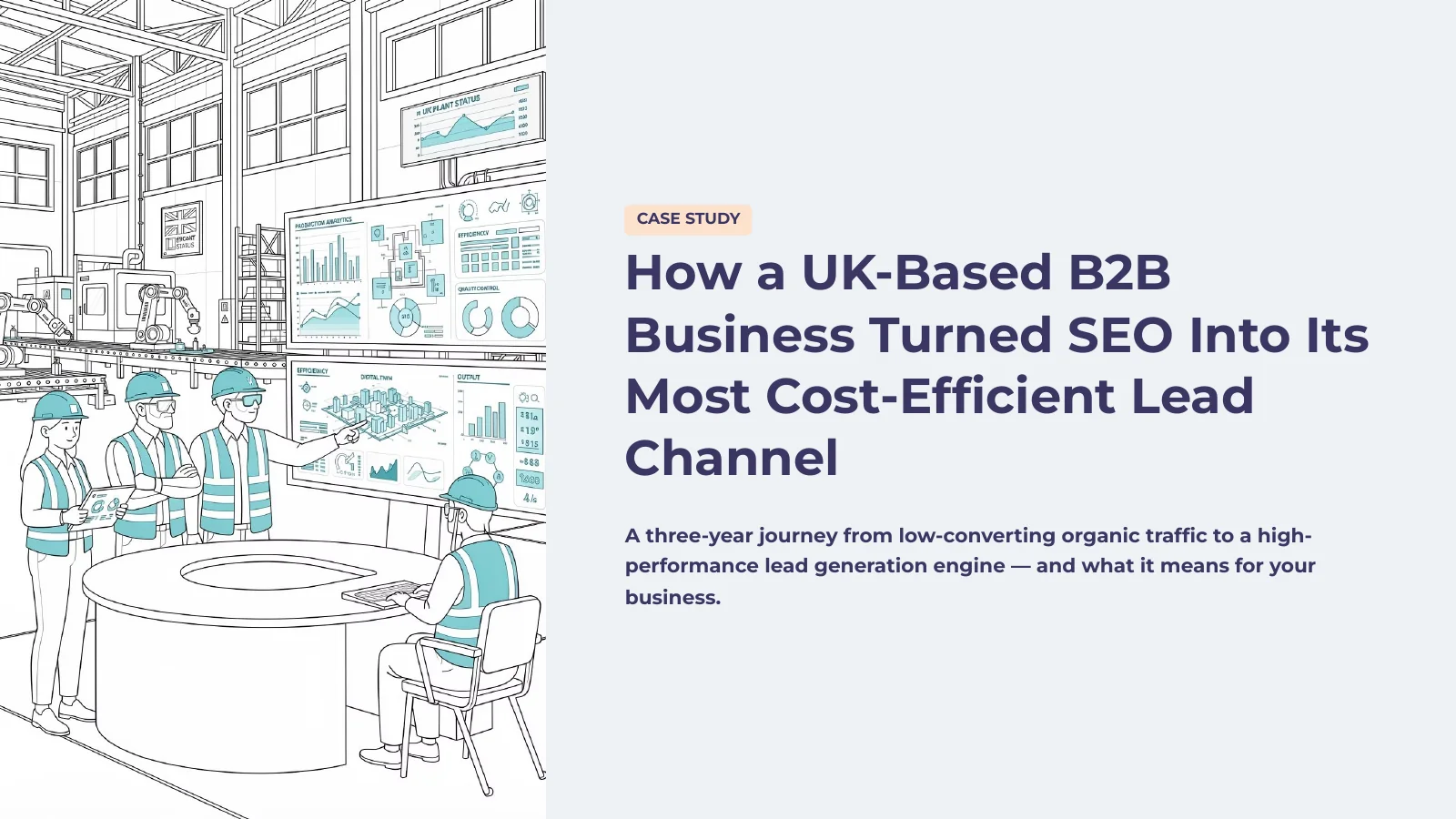 Cover of the downloadable B2B SEO lead generation case study