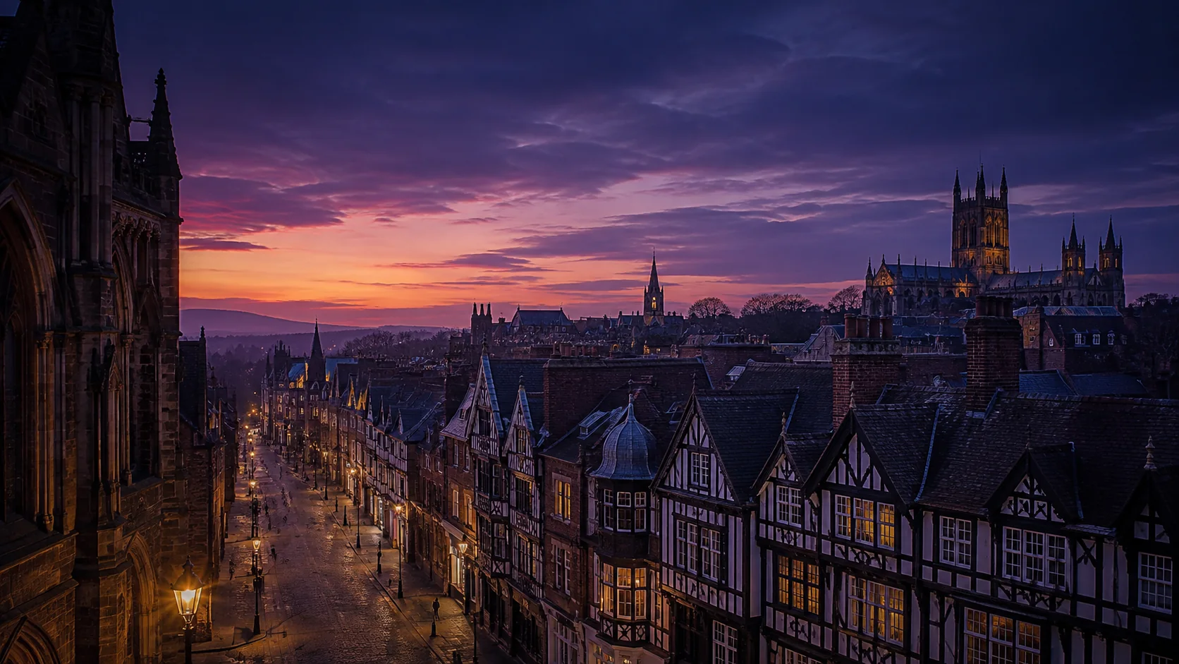 Chester city centre and cathedral
