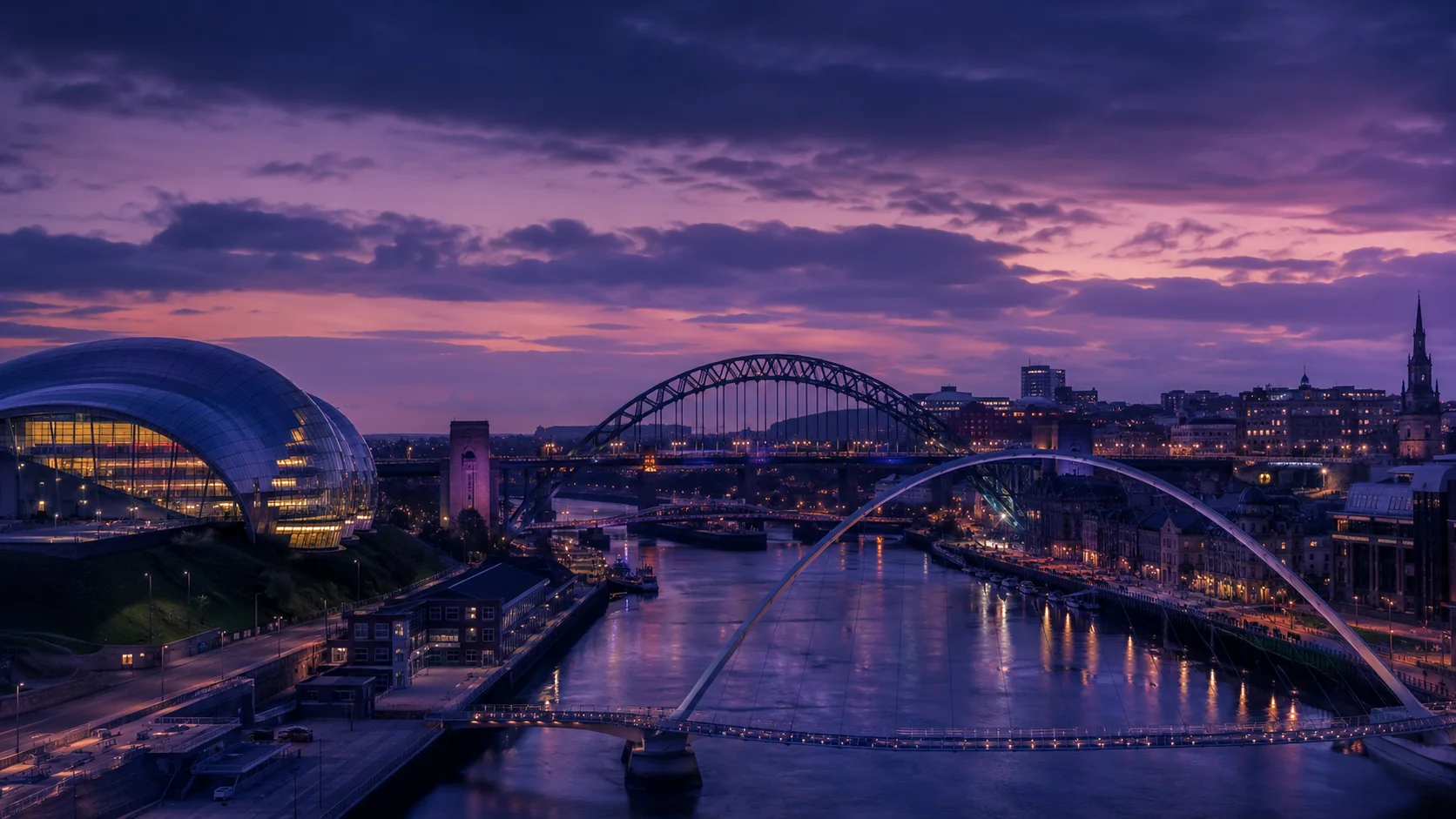 Newcastle city bridges and river